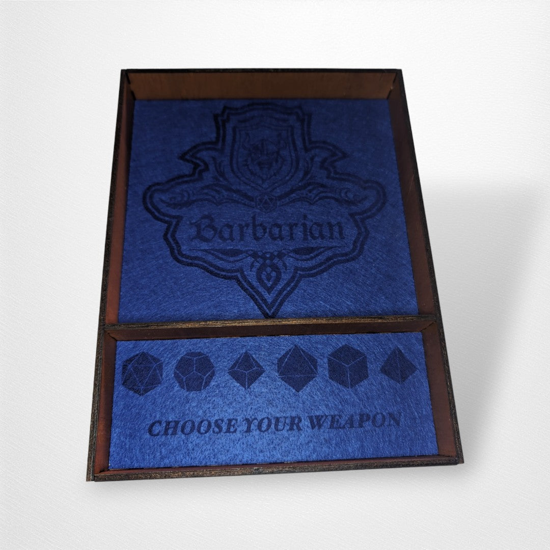 Wooden Dice Tray with Class - Arcane Engravings - Pop Culture Larrikin