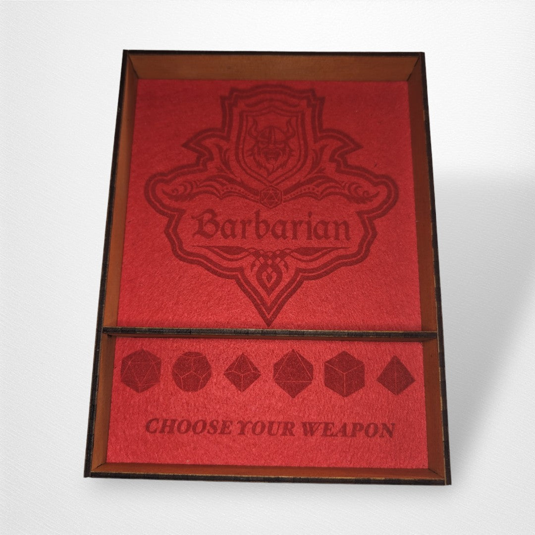 Wooden Dice Tray with Class - Arcane Engravings - Pop Culture Larrikin
