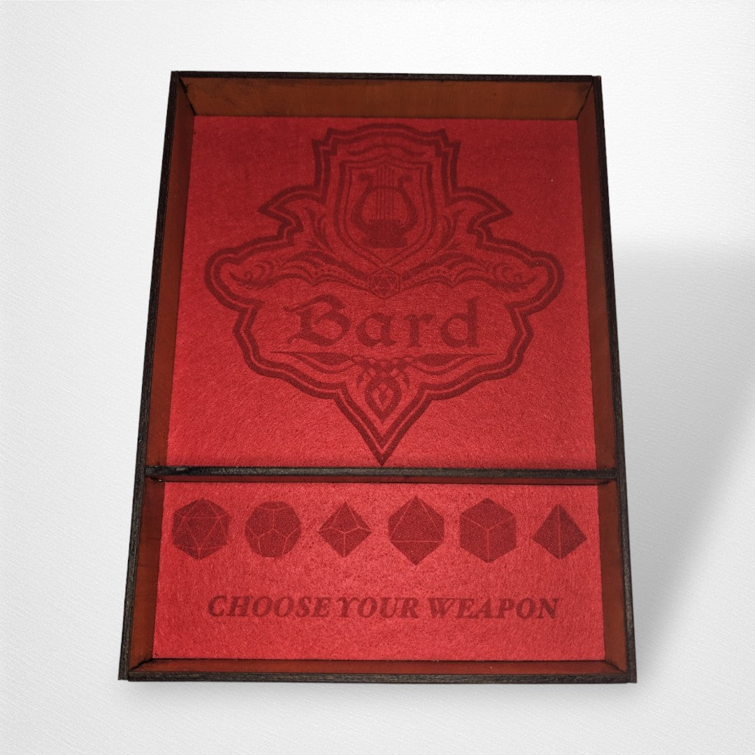 Wooden Dice Tray with Class - Arcane Engravings - Pop Culture Larrikin 