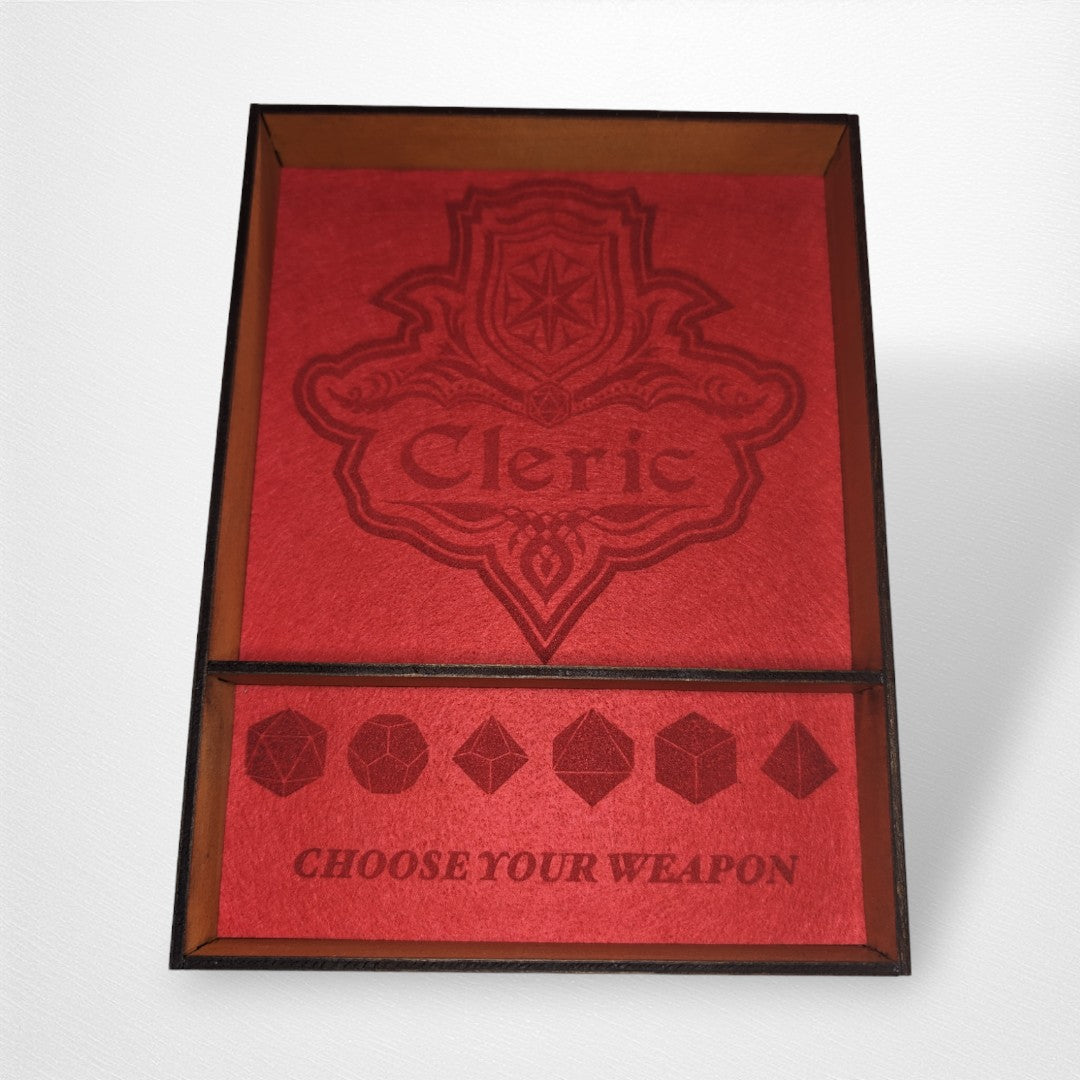 Wooden Dice Tray with Class - Arcane Engravings - Pop Culture Larrikin 