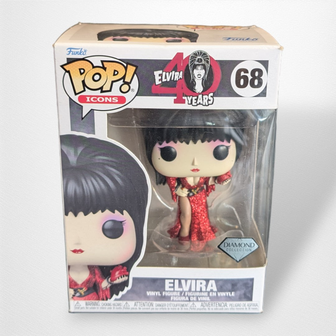 Elvira 40th Anniversary - Red with heart Diamond Glitter Collection Pop! Vinyl - Pop Culture Larrikin