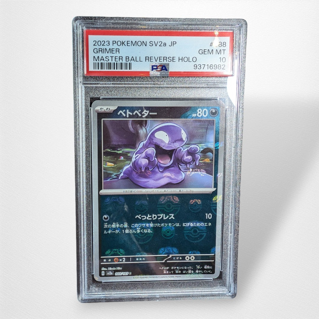 Pokemon TCG Single - Grimer Masterball 088/165 PSA 10 Graded Slab - Pop Culture Larrikin 