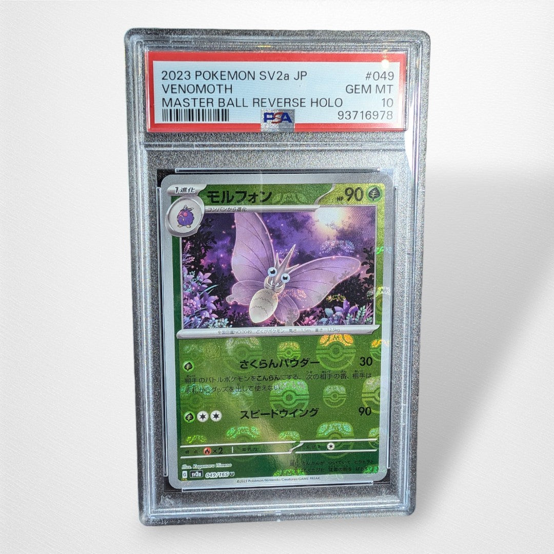 Pokemon TCG Single - Venomoth Masterball 049/165 PSA 10 Graded Slab - Pop Culture Larrikin 