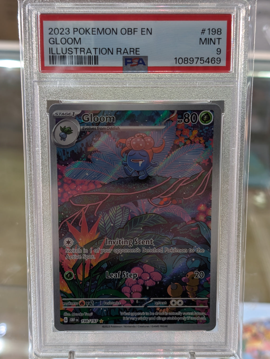 Gloom Obsidian Flames - 198 - PSA Graded - Scarlet and Violet  L-DD