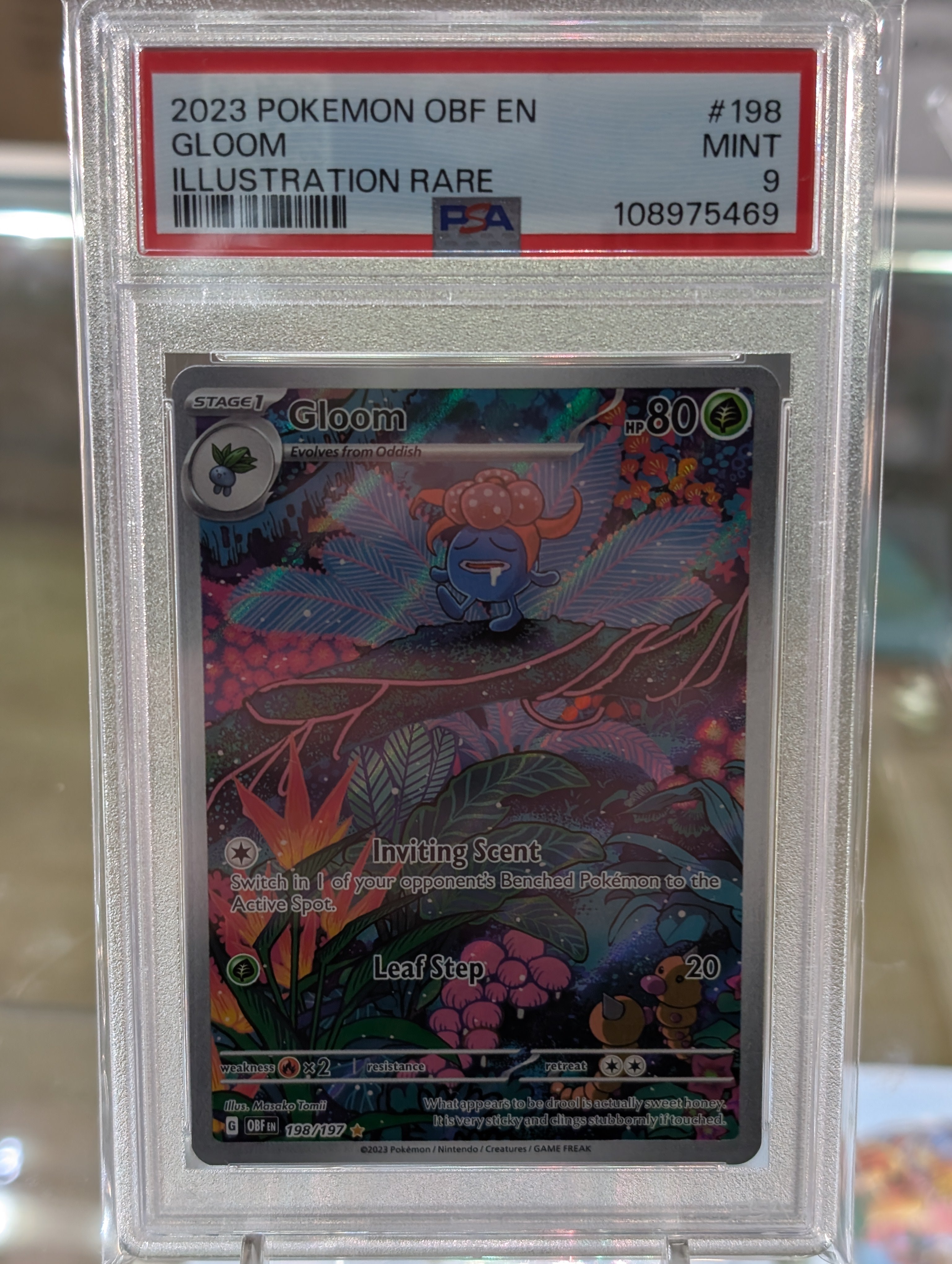 Gloom Obsidian Flames - 198 - PSA Graded - Scarlet and Violet  L-DD