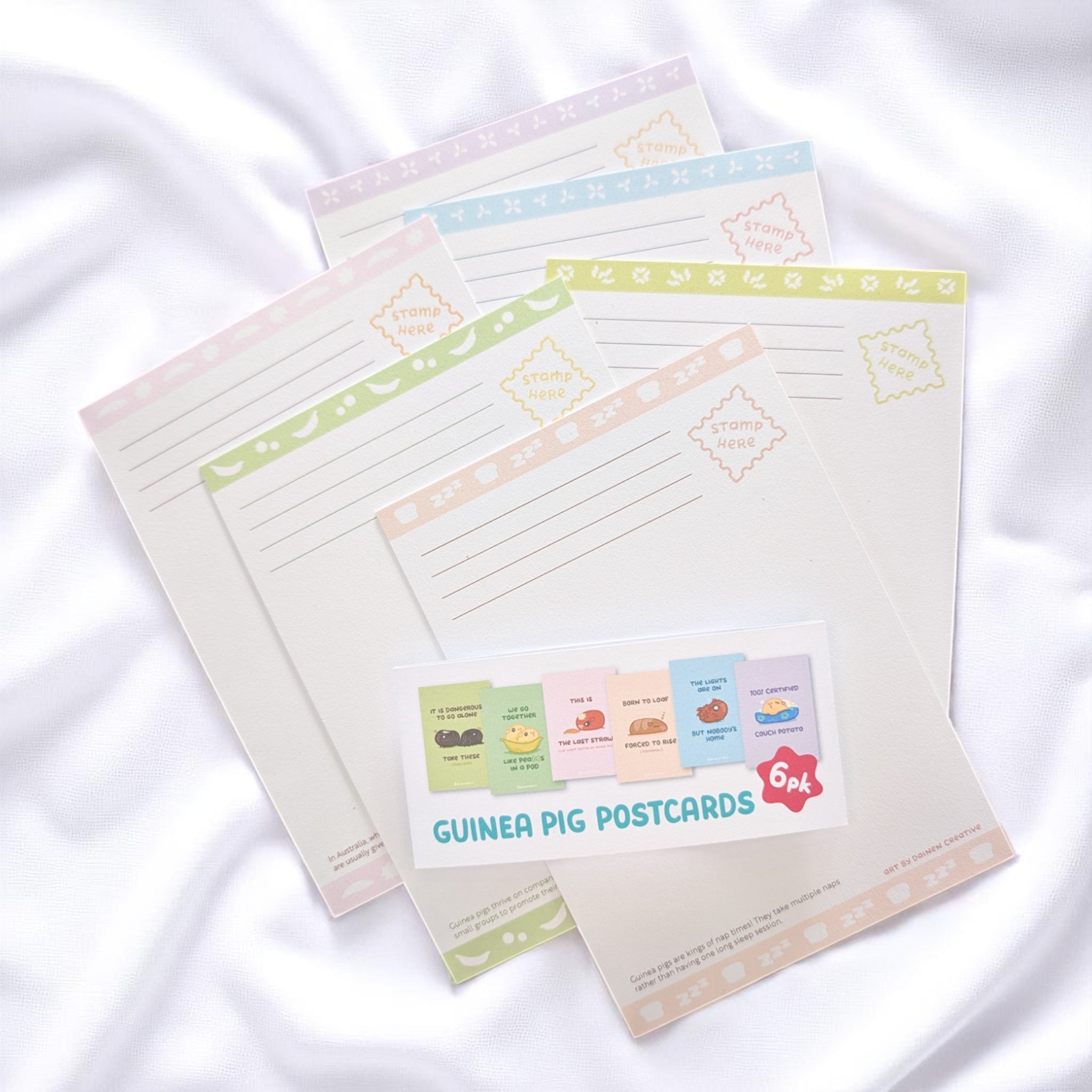 Artist Series - Guinea Pig Postcards 6pk - Dainencreative