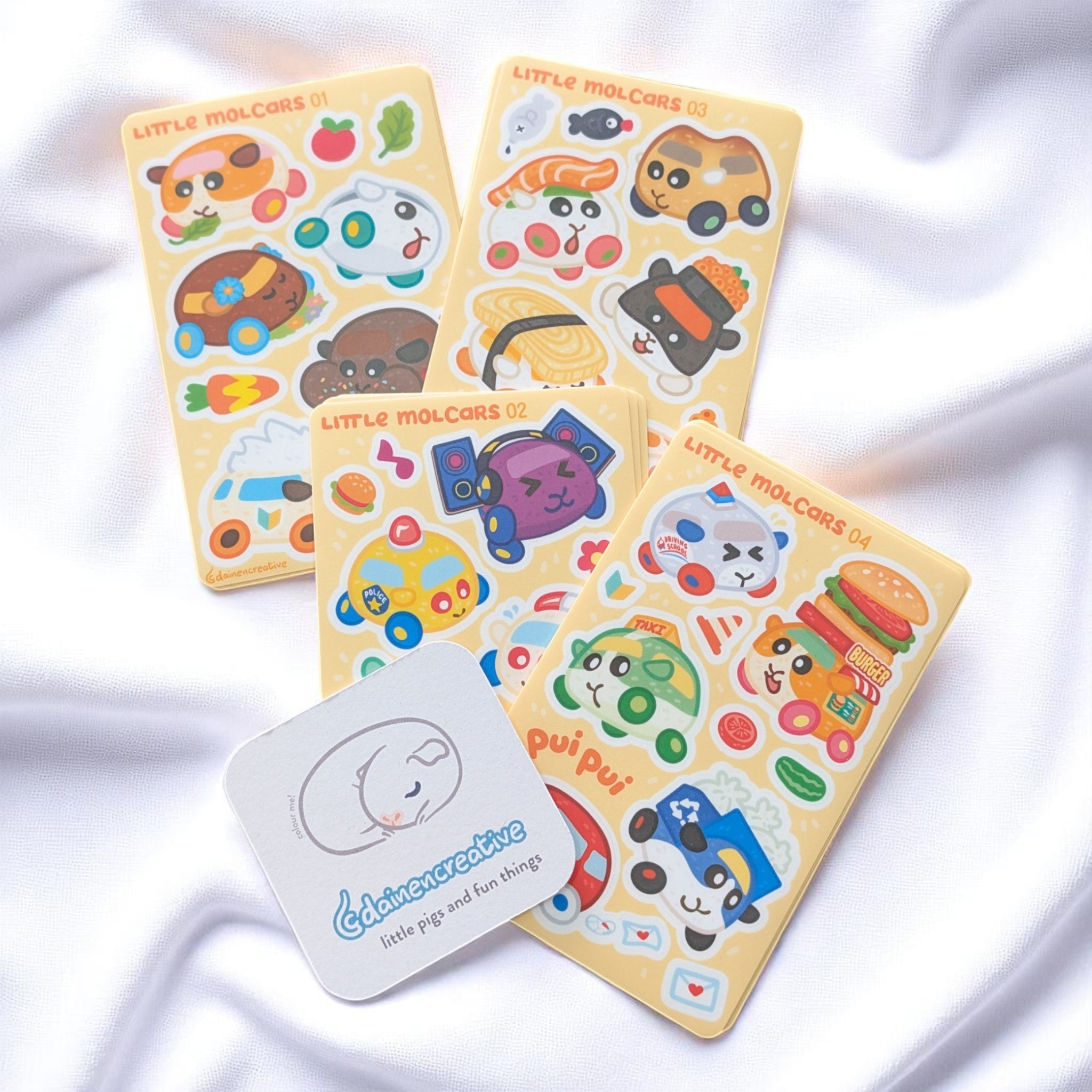 Artist Series -Little Molcars Sticker Sheet - Dainencreative
