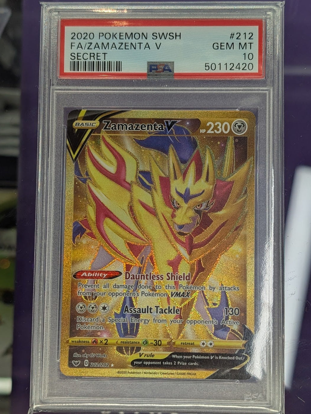 Zamazenta V - Pokemon Sword & Shield - 212 - PSA 10 Graded