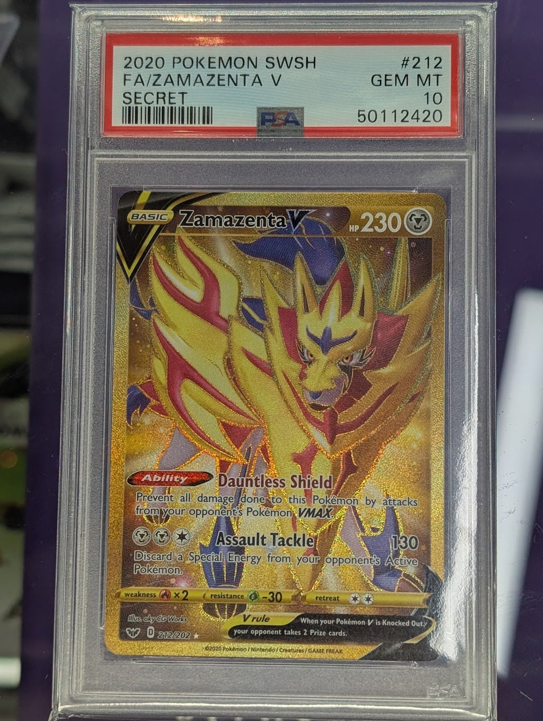 Zamazenta V - Pokemon Sword & Shield - 212 - PSA 10 Graded