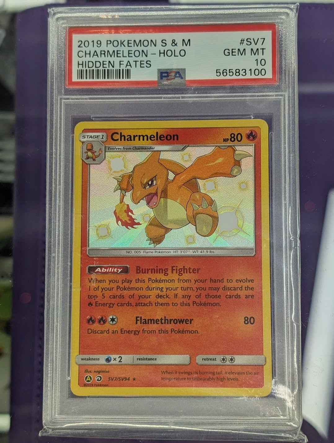 Charmeleon - Pokemon Hidden Fates - SV7 - PSA 10 Graded - Scarlet and Violet