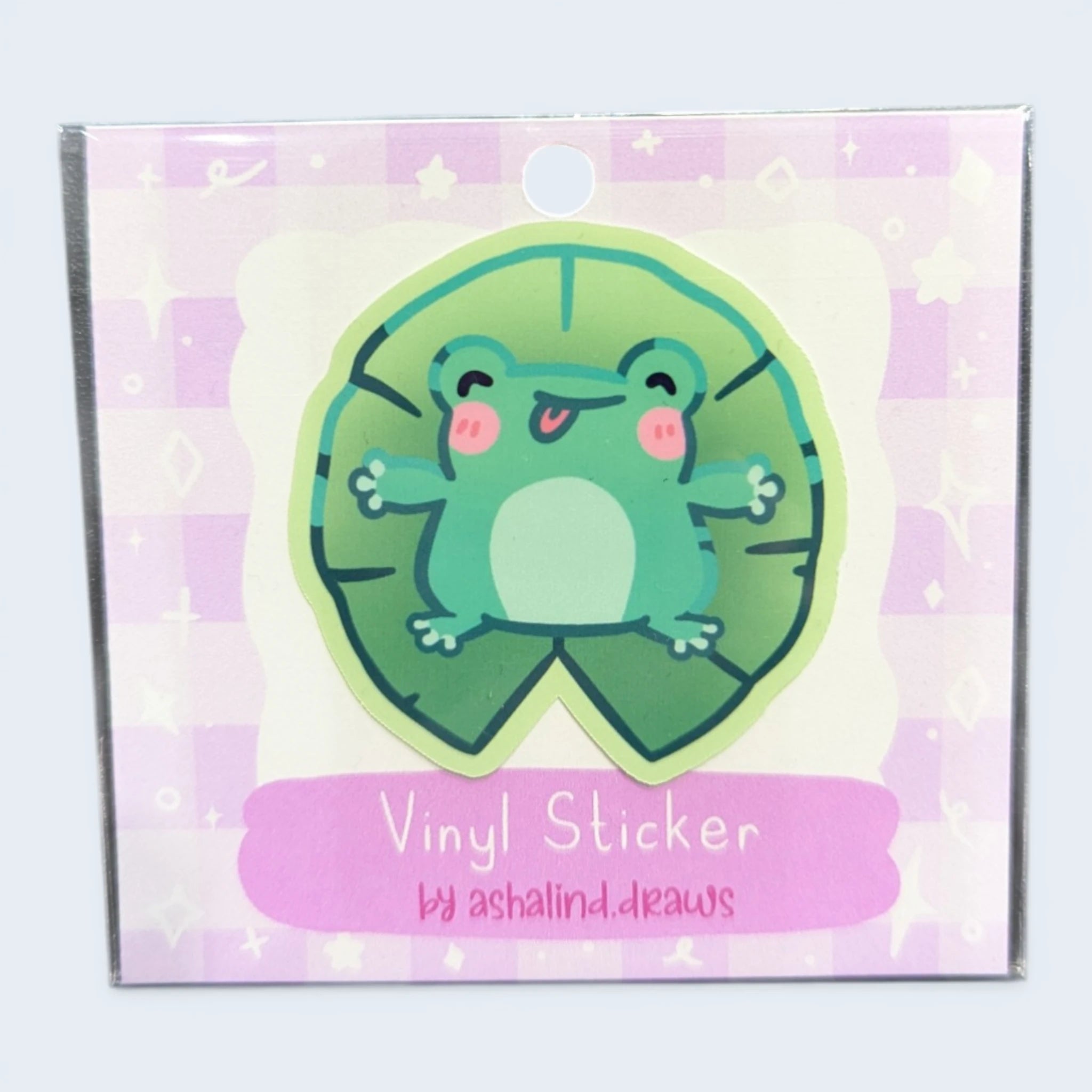 Lilypad Frog - Vinyl Sticker - @ashalind.draws