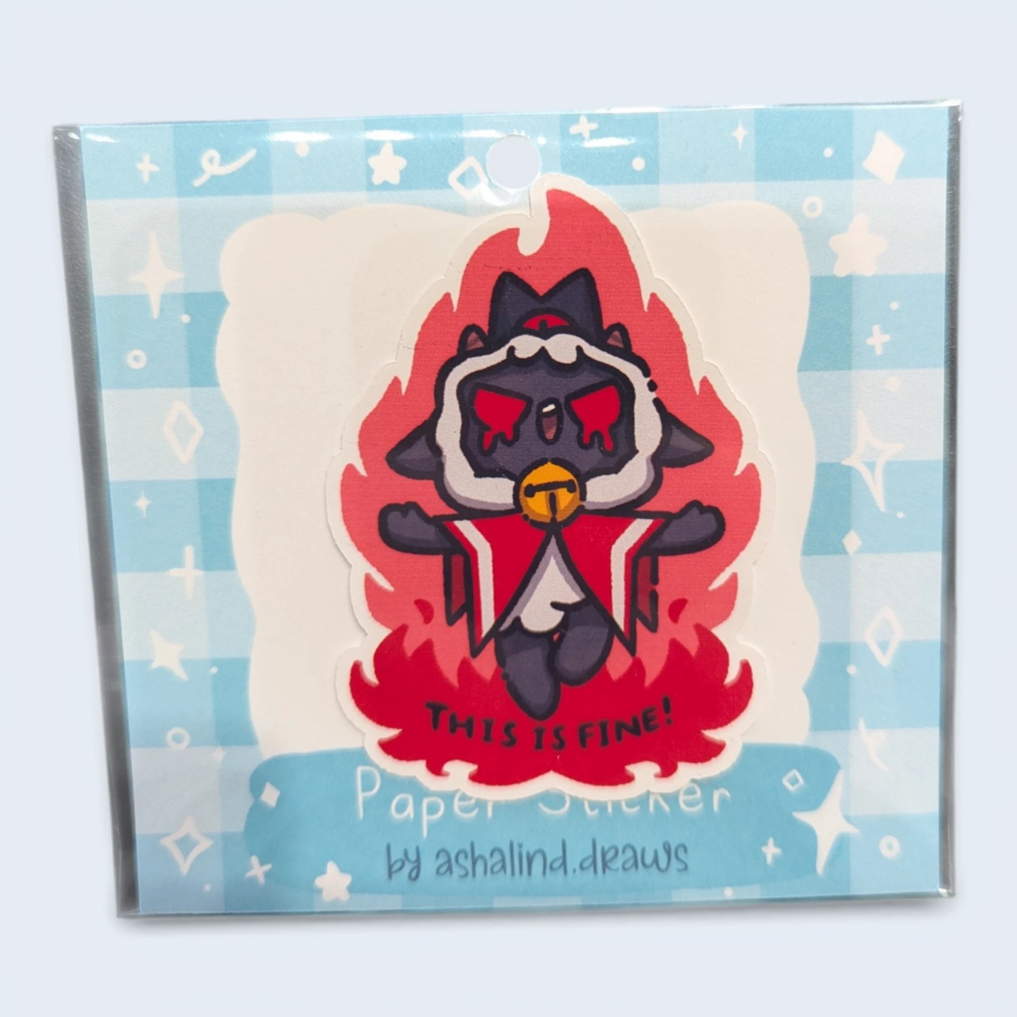 This Is Fine! - Cult of the Lambs Paper Sticker - @ashalind.draws