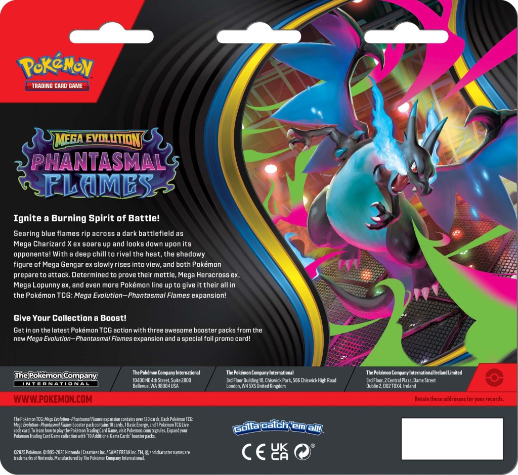 (Pre-Order) Mega Evolution - Phantasmal Flames Three Booster Blister Pokemon TCG