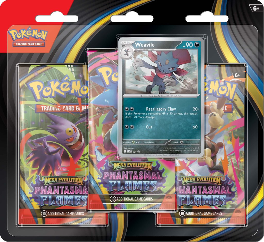 (Pre-Order) Mega Evolution - Phantasmal Flames Three Booster Blister Pokemon TCG