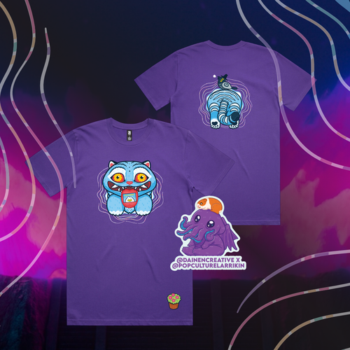 Image of Derpy and Sussie Shirt Purple - Dainencreative x Larrikin - K-Pop DH Inspired Apparel - Pop Culture Larrikin