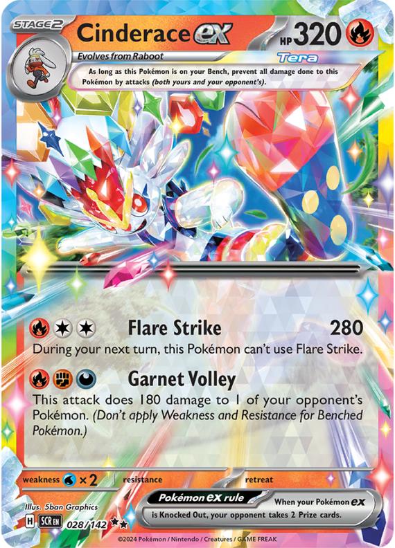 Image of Cinderace ex Stellar Crown (SCR) #028