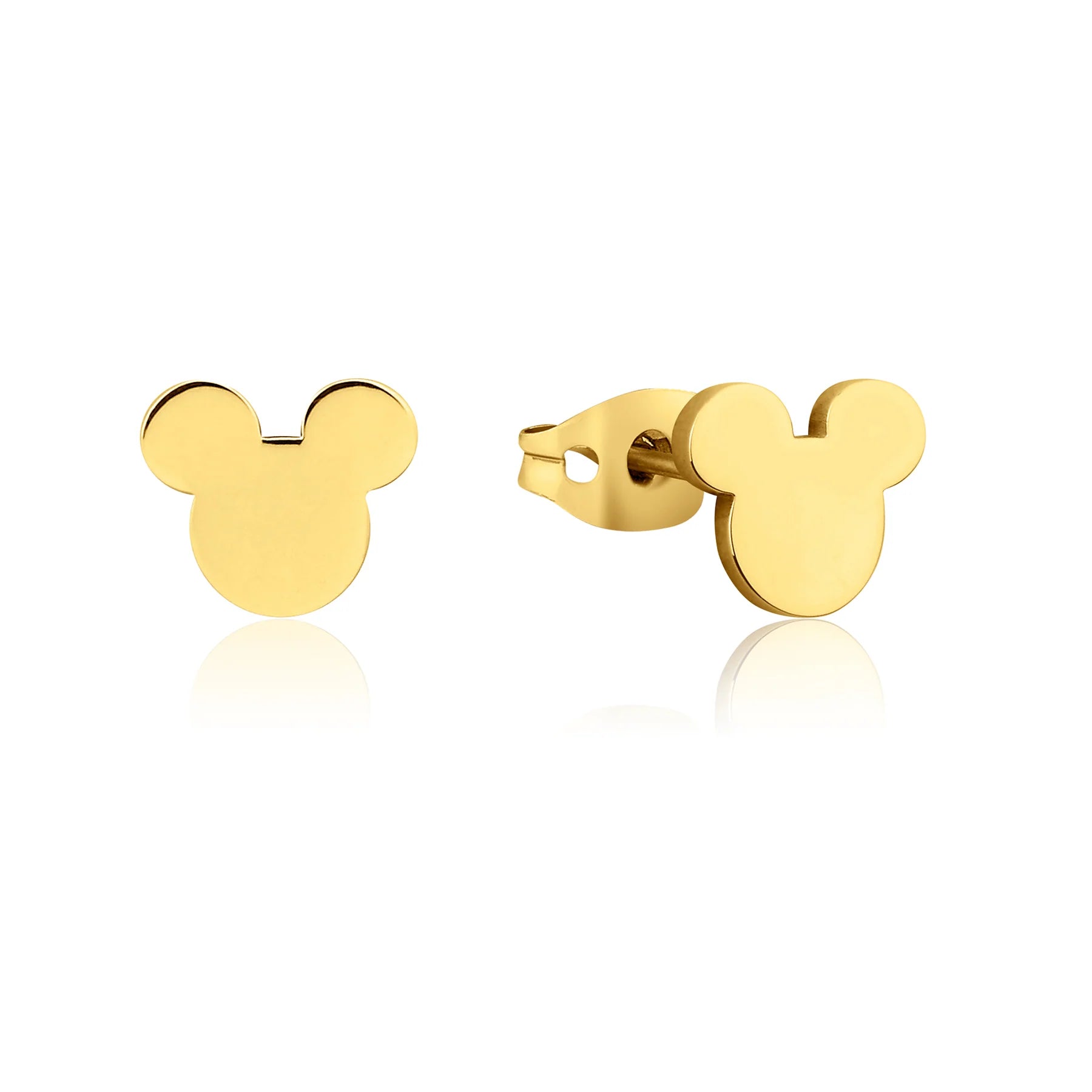 GOLD PLATED STAINLESS STEEL MICKEY STUDS - Couture Kingdom - Pop Culture Larrikin 