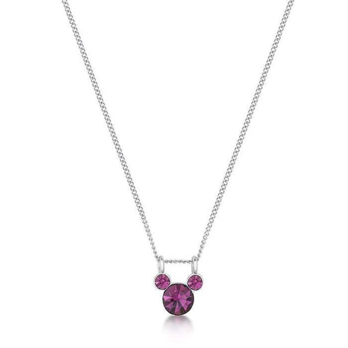Disney Slat pack range Mickey February birthstone necklace - Couture Kingdom - Pop Culture Larrikin 