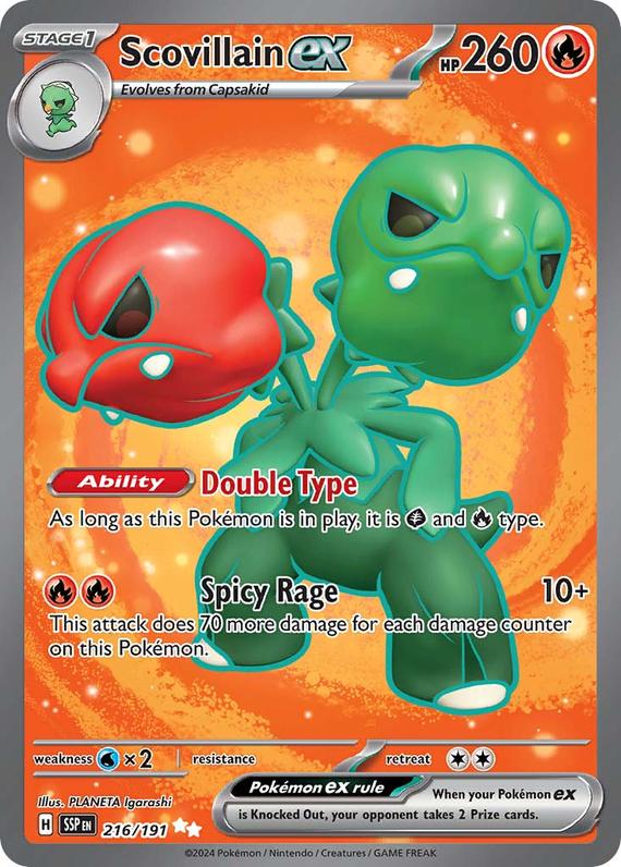 Image of Scovillain ex Surging Sparks (SSP) #216