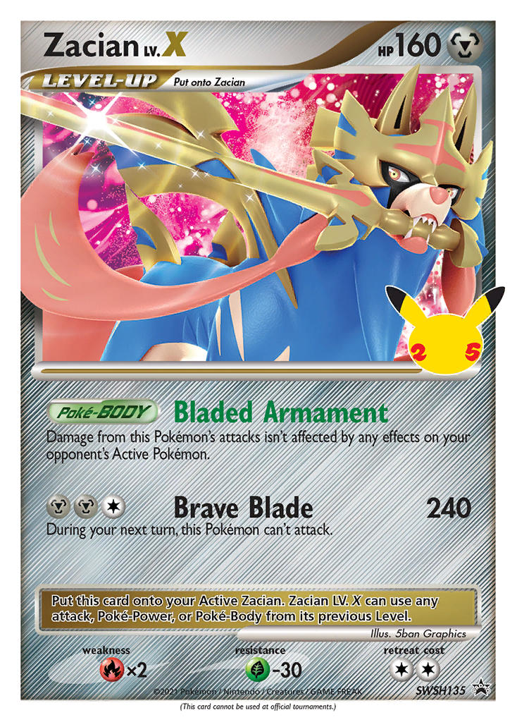 Zacian LV.X #SWSH135 Sword & Shield Promos en