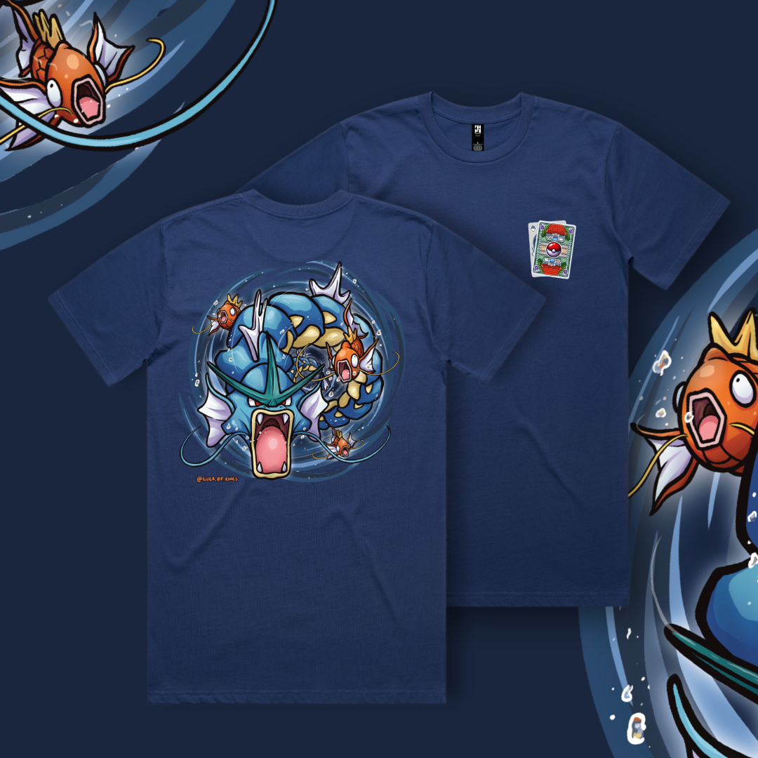 POKER:Mon Splash T-Shirt Cobolt Blue - Luck of Kings Apparel