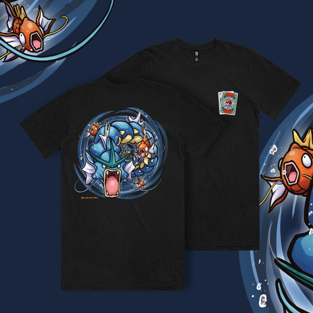 POKER:Mon Splash T-Shirt Black - Luck of Kings Apparel