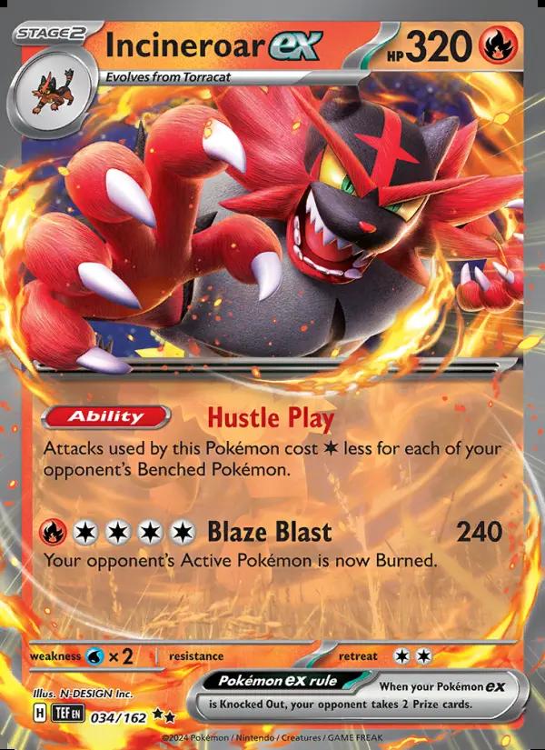 Image of Incineroar ex Temporal Forces (TEF) #034