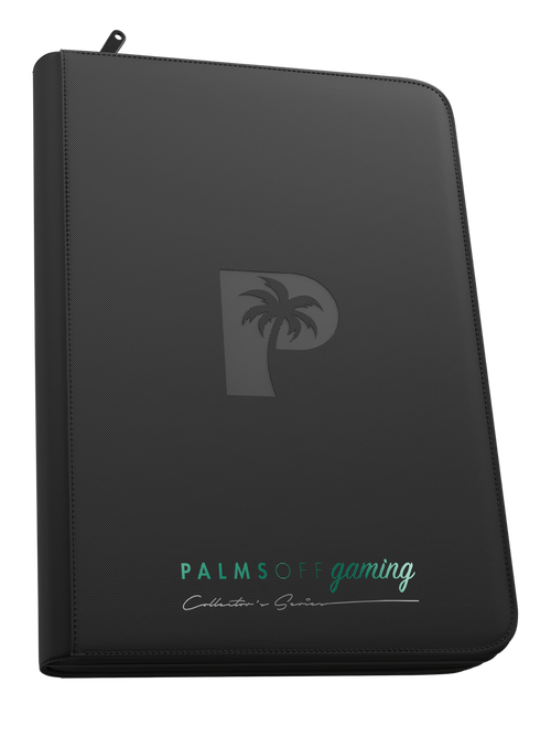 Collector's Series 9 Pocket Top Loader Zip Binder - Black - Palms Off Gaming