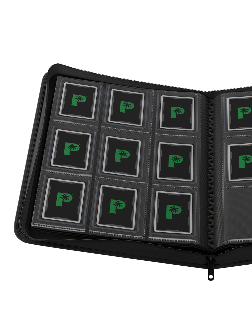 Collector's Series 9 Pocket Top Loader Zip Binder - Black - Palms Off Gaming