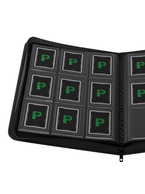 Collector's Series 9 Pocket Top Loader Zip Binder - Black - Palms Off Gaming