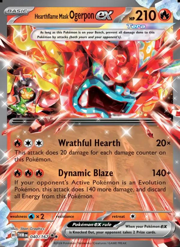 Image of Hearthflame Mask Ogerpon ex Twilight Masquerade (TWM) #040