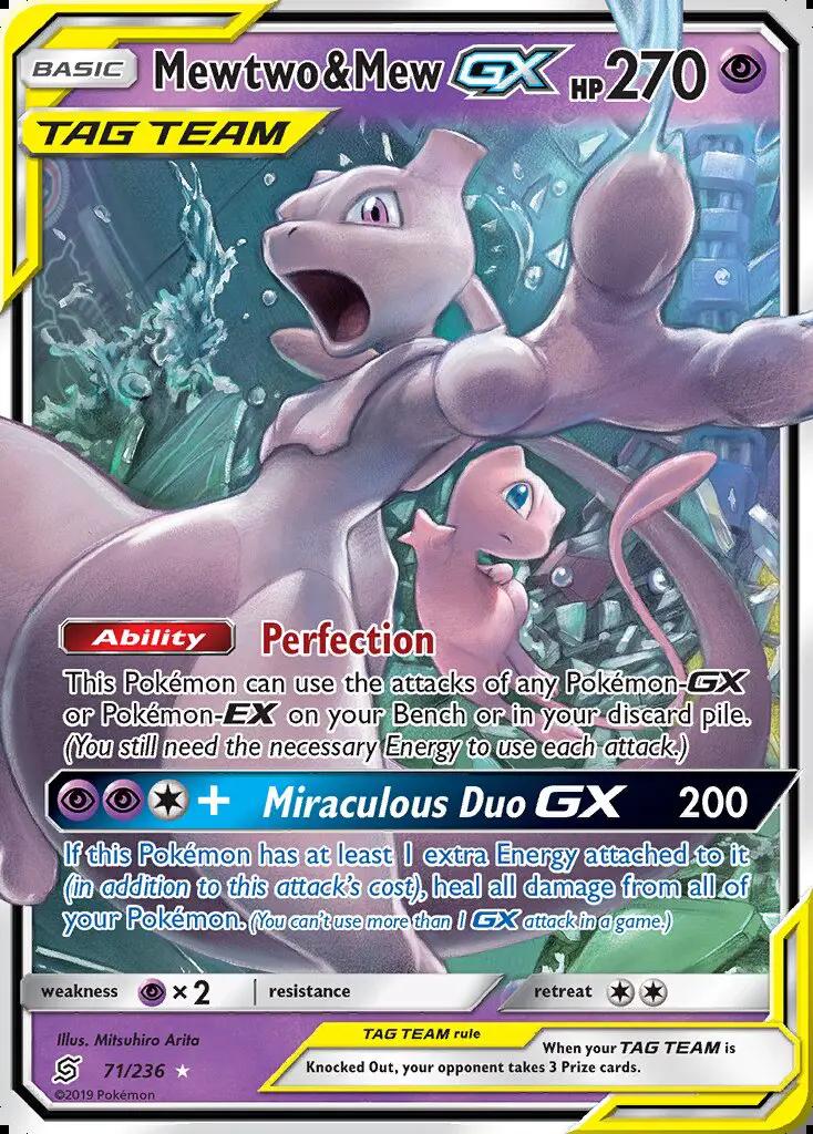 Image of Mewtwo and Mew-GX Unified Minds (UNM) #71