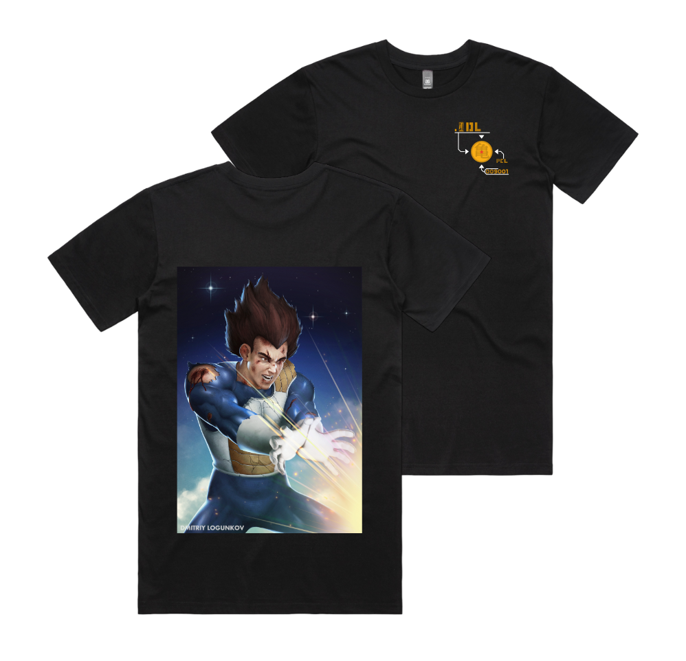Dragon Ball Z Inspired Vegeta T-Shirt by Dmitriy Logunkov - Pop Culture Larrikin