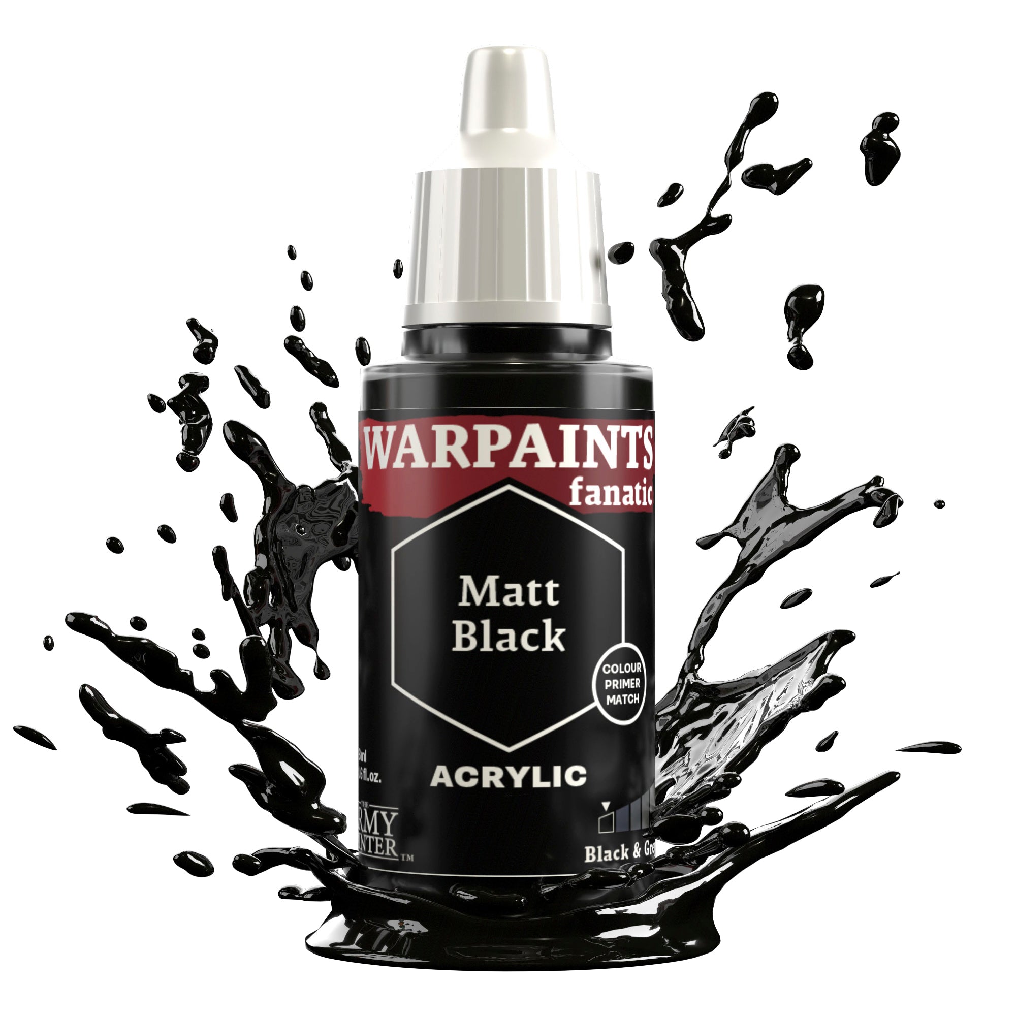 Army Painter Warpaints Fanatic Matt Black - official splash