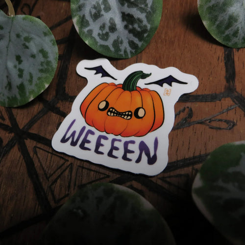 Image of WEEEEN Pumpkin Halloween Sticker - The Murmuring Mystic - Pop Culture Larrikin 