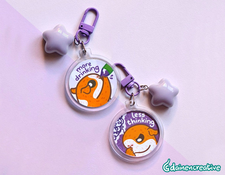 More or Less Keychain Charms - Dainencreative - Pop Culture Larrikin 