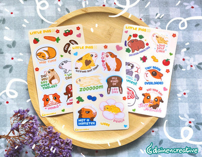 Artist Series - Little Pigs Sticker Sheet - Dainencreative - Pop Culture Larrikin 