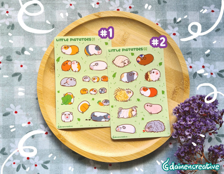 Artist Series -Little Pigtatoes Sticker Sheet - Dainencreative - Pop Culture Larrikin 