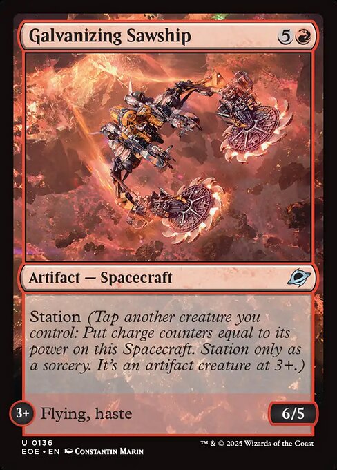Image of Galvanizing Sawship Foil from Edge of Eternities (set EOE)