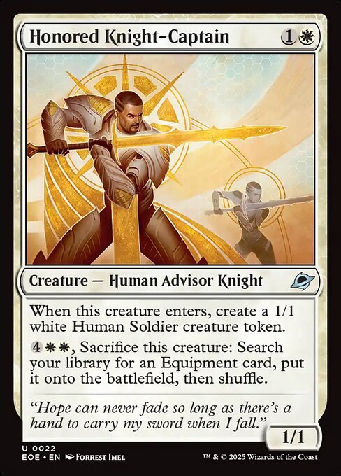 Image of Honored Knight-Captain Standard Edition from Edge of Eternities (set EOE)