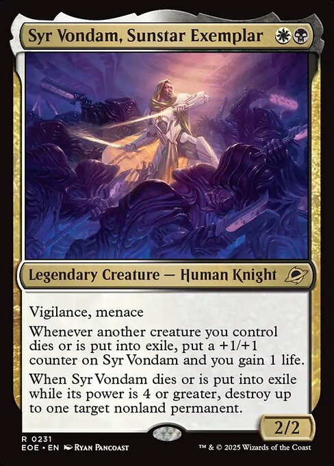 Image of Syr Vondam, Sunstar Exemplar Foil from Edge of Eternities (set EOE)