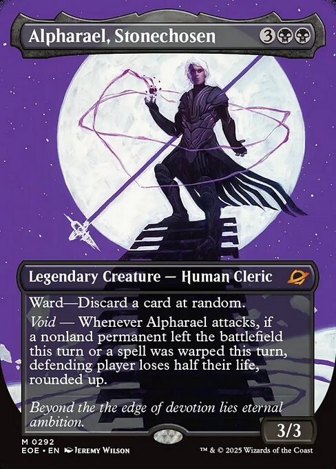 Image of Alpharael, Stonechosen Borderless Foil from Edge of Eternities (set EOE)