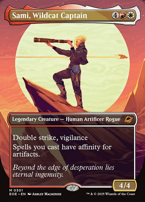 Image of Sami, Wildcat Captain Borderless Foil from Edge of Eternities (set EOE)