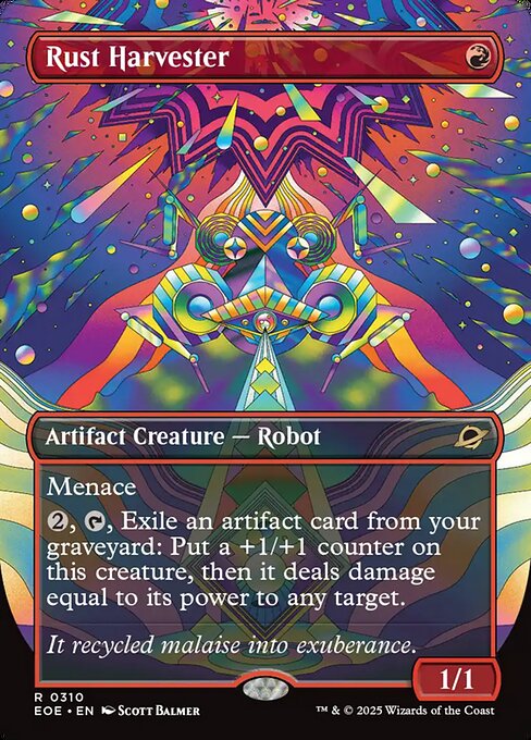 Image of Rust Harvester Borderless Foil from Edge of Eternities (set EOE)