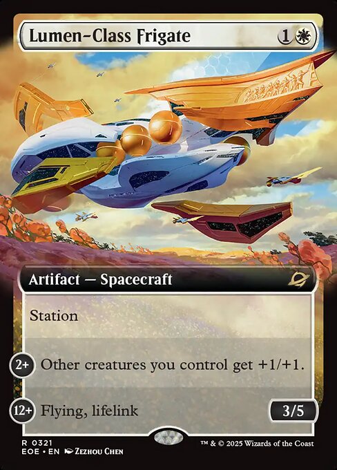 Image of Lumen-Class Frigate Extended Art from Edge of Eternities (set EOE)
