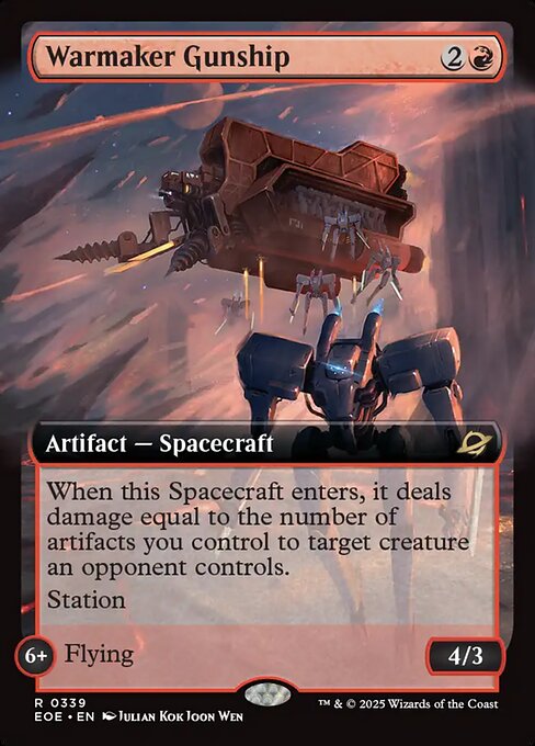 Image of Warmaker Gunship Extended Art from Edge of Eternities (set EOE)
