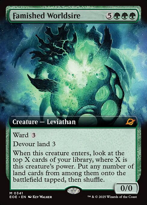 Image of Famished Worldsire Extended Art from Edge of Eternities (set EOE)