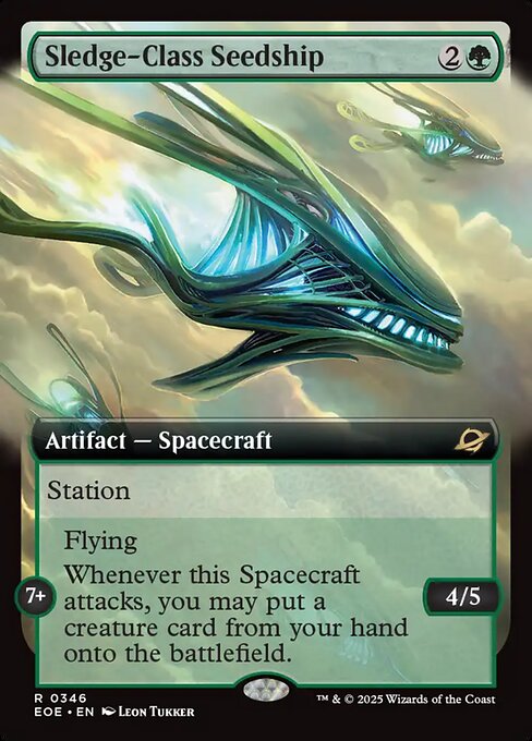 Image of Sledge-Class Seedship Extended Art from Edge of Eternities (set EOE)