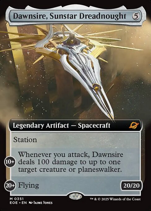 Image of Dawnsire, Sunstar Dreadnought Extended Art Foil from Edge of Eternities (set EOE)