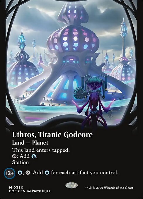 Image of Uthros, Titanic Godcore Galaxy Foil from Edge of Eternities (set EOE)